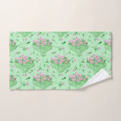 Rote Stiefmütterchen grüne Schüssel und Hintergrun Badhandtuch Set (Handtuch)