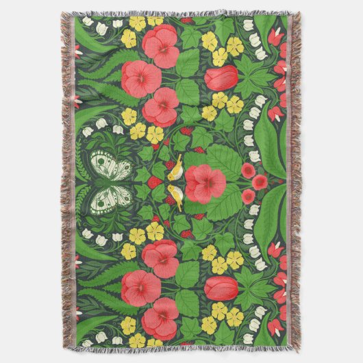 Rote Stiefmütterchen, Vögel und Schmetterlinge Decke (Vorderseite Vertikal)