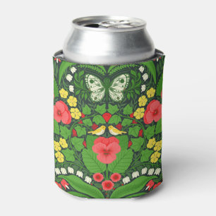 Rote Stiefmütterchen, Vögel und Schmetterlinge Dosenkühler