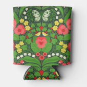 Rote Stiefmütterchen, Vögel und Schmetterlinge Dosenkühler (Vorderseite)