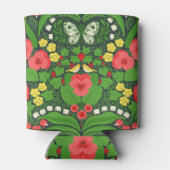 Rote Stiefmütterchen, Vögel und Schmetterlinge Dosenkühler (Rückseite)