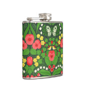 Rote Stiefmütterchen, Vögel und Schmetterlinge Flachmann (Rechts)