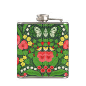 Rote Stiefmütterchen, Vögel und Schmetterlinge Flachmann (Rückseite)