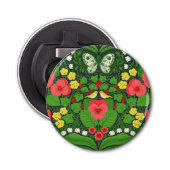 Rote Stiefmütterchen, Vögel und Schmetterlinge Flaschenöffner (Vorderseite)