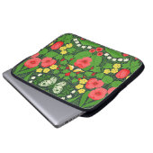 Rote Stiefmütterchen, Vögel und Schmetterlinge Laptopschutzhülle (Vorne Knopf)