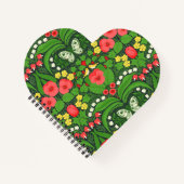 Rote Stiefmütterchen, Vögel und Schmetterlinge Notizblock (Vorderseite)