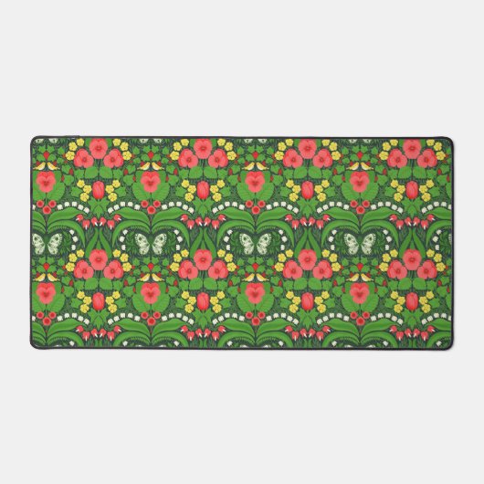 Rote Stiefmütterchen, Vögel und Schmetterlinge Schreibtischunterlage (Vorderseite)