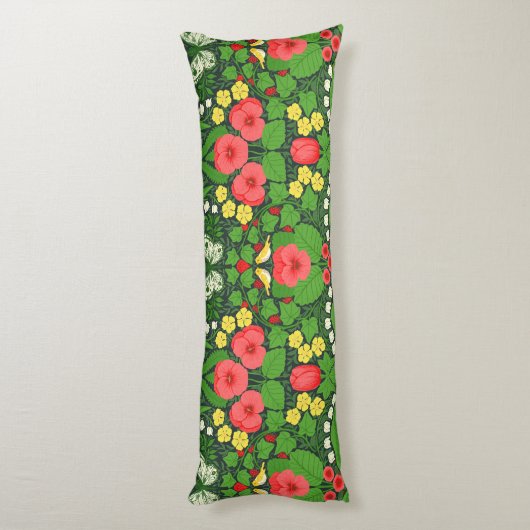 Rote Stiefmütterchen, Vögel und Schmetterlinge Seitenschläferkissen (Rückseite (Vertikal))