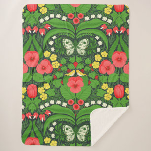 Rote Stiefmütterchen, Vögel und Schmetterlinge Sherpadecke