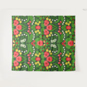 Rote Stiefmütterchen, Vögel und Schmetterlinge Wandteppich (Vorderseite (Horizontal))