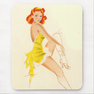 Rote Stift-Pinup-Darstellung Mousepad