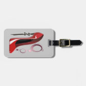 Rote Stilett-Schuh-Kunst und Armbänder Gepäckanhänger (Vorderseite horizontal)