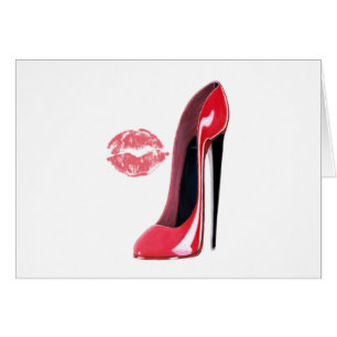 Rote Stilett-Schuh-und Kuss-Kunst