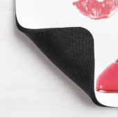Rote Stilett-Schuh-und Kuss-Kunst Mousepad (Ecke)