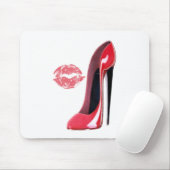 Rote Stilett-Schuh-und Kuss-Kunst Mousepad (Mit Mouse)