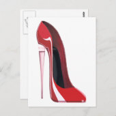 Rote Stiletto-Schuhkunst Postkarte (Vorne/Hinten)
