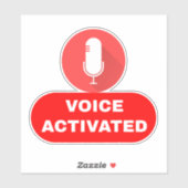 Rote Stimme aktiviert Aufkleber (Blatt)