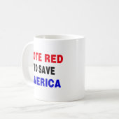Rote Stimme, um Amerika Retten Kaffeetasse (Vorderseite Links)