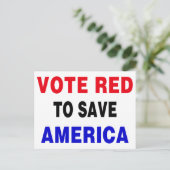 Rote Stimme, um Amerika Retten Postkarte (Stehend Vorderseite)