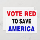 Rote Stimme, um Amerika Retten Postkarte (Vorne/Hinten)