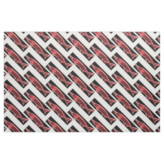 Rote Stöcke Zickzack-Schwarz/Weiß-Muster Stoff (Fat Quarter (45,7 x 55,9 cm))