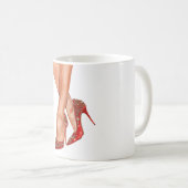rote Stöckelschuhe Beine Kaffeetasse (VorderseiteRechts)
