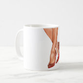 rote Stöckelschuhe Beine Kaffeetasse (Vorderseite Links)