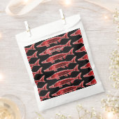 Rote Störe auf schwarz Geschenktütchen (Ausgeschnitten)