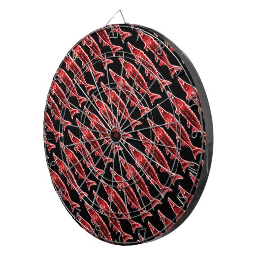 Rote Störe schwarz Dartscheibe (Vorderseite rechts)