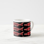 Rote Störe schwarz Espressotasse (Vorderseite Rechts)