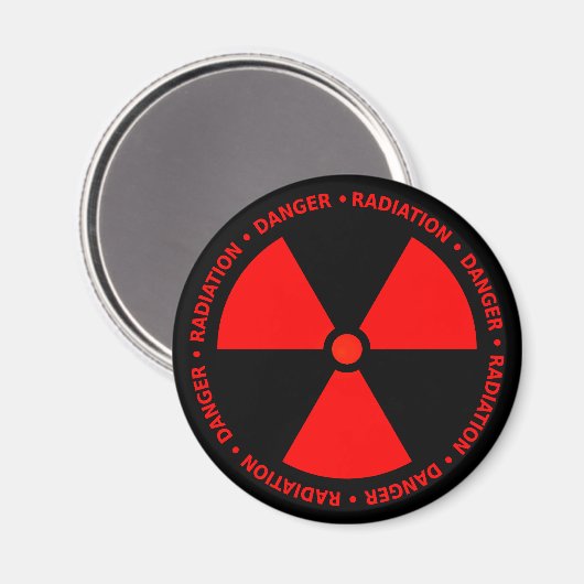 Rote Strahlungswarnung Magnet (Vorderseite/Rückseite)
