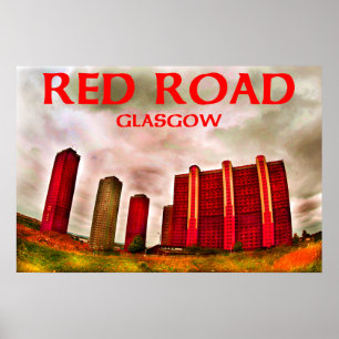 rote Straße Glasgow Poster