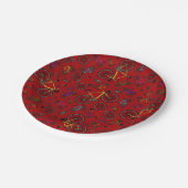 Rote Straßenräder Pappteller (Schrägansicht)