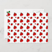 rote Strawbere Muster unbedruckte Postkarte (Vorne/Hinten)