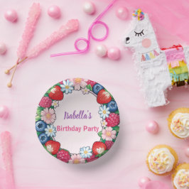 Rote Strawberry Rosa Geburtstagsparty für Kinder Pappteller