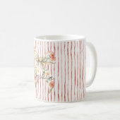 Rote Streifen Blumen-Schleife Kaffeetasse (VorderseiteRechts)