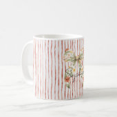 Rote Streifen Blumen-Schleife Kaffeetasse (Vorderseite Links)