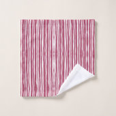 Rote Streifen Bordeaux Badhandtuch Set (Waschlappen)