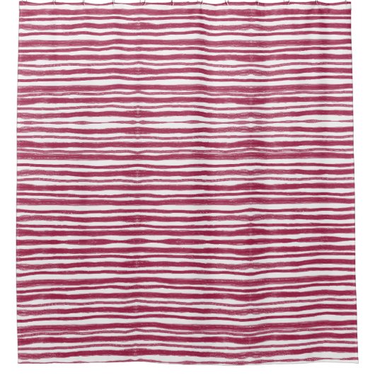 Rote Streifen Bordeaux Duschvorhang (Vorderseite)