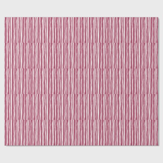 Rote Streifen Bordeaux Geschenkpapier (Flach)