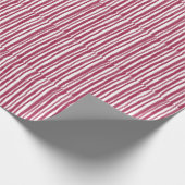 Rote Streifen Bordeaux Geschenkpapier (Ecke)