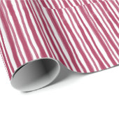 Rote Streifen Bordeaux Geschenkpapier (Rolleneckpunkt)