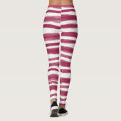 Rote Streifen Bordeaux Leggings (Rückseite)