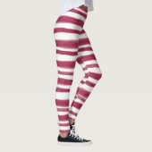Rote Streifen Bordeaux Leggings (Rechts)