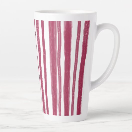 Rote Streifen Bordeaux  Milchtasse (Rechts)