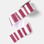 Rote Streifen Bordeaux  Satinband (Rückseite)