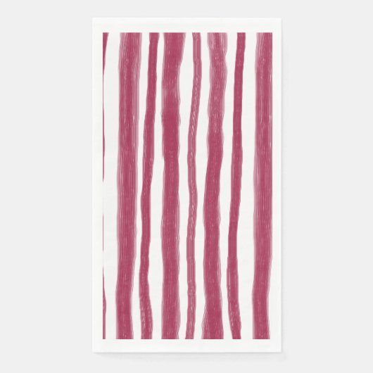 Rote Streifen Bordeaux  Serviette (Vorderseite)