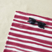 Rote Streifen Bordeaux Strandtuch (Beispiel)