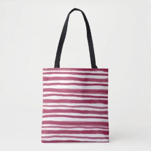 Rote Streifen Bordeaux  Tasche