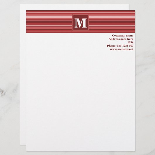 Rote Streifen Briefkopf (Vorne/Hinten)